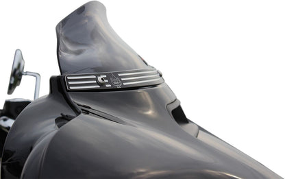 KLOCK WERKS WINDSHIELD FLARE SUPER LOW 4" FLH DARK SMOKE KWW-01-0405