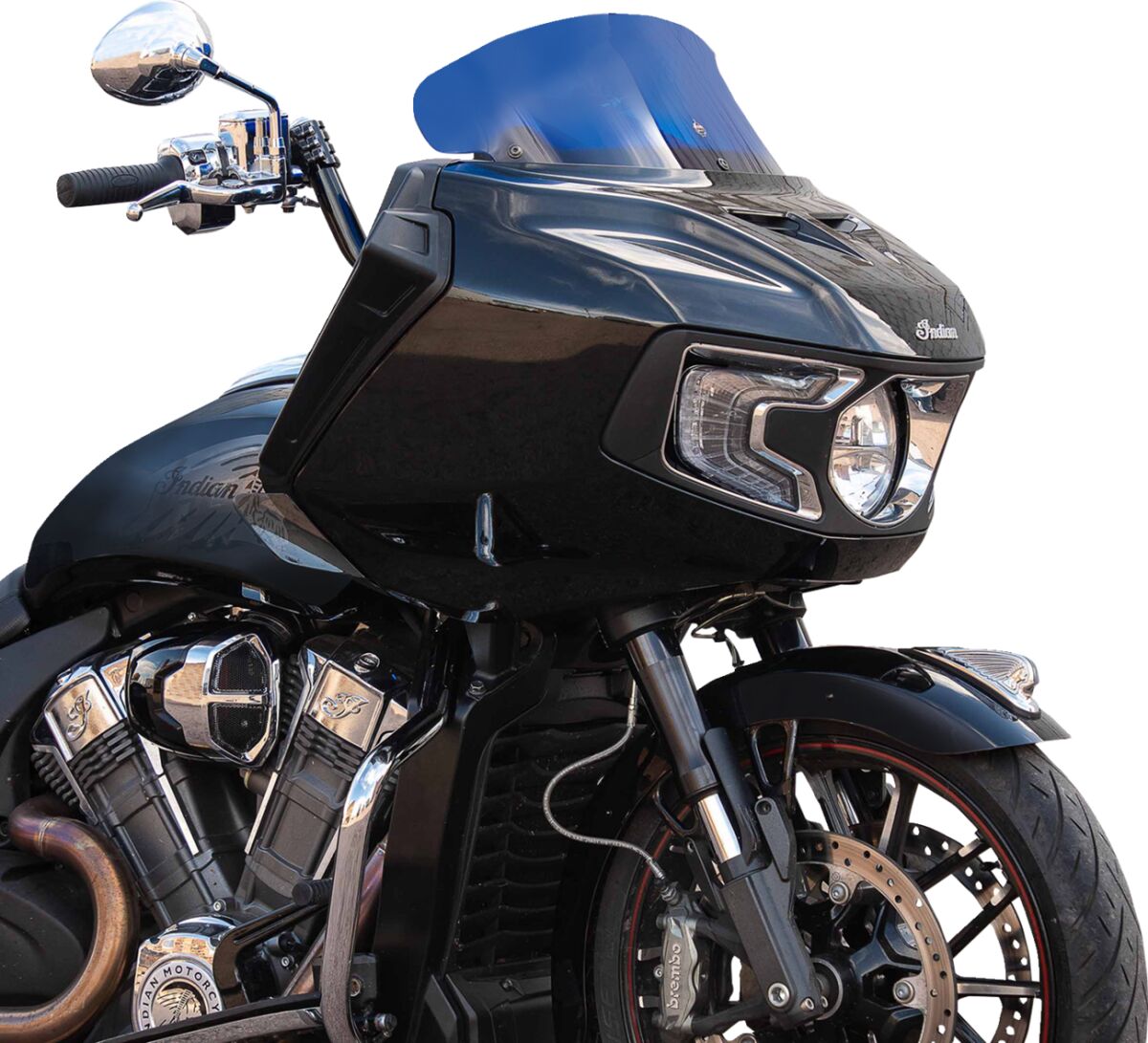 KLOCK WERKS WINDSHIELD FLARE INDIAN 8" BLUE KWW-04-0623