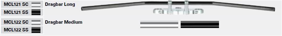 TRW HANDLEBAR DRAGBAR LONG STEEL Ø 22 CHROME PLATED MCL121SC