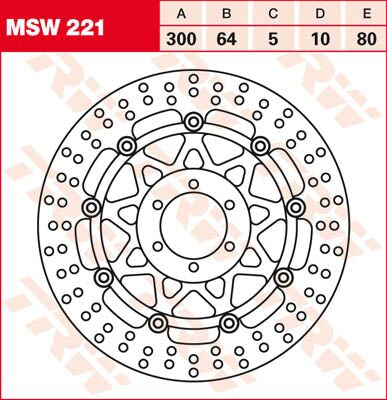 TRW BRAKE ROTOR FLOATING 300 ROUND STANDARD-DESIGN MSW221