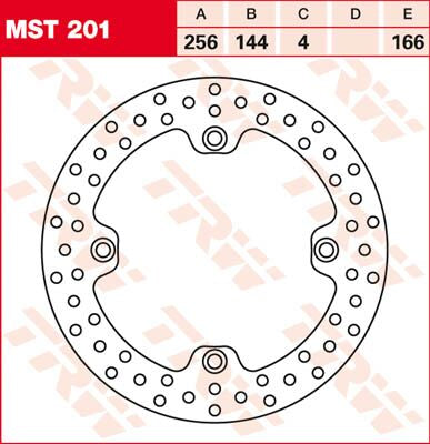 TRW BRAKE ROTOR ROUND FIXED 256 FRONT MST201