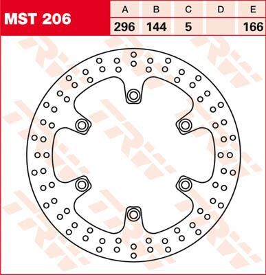 TRW BRAKE ROTOR ROUND FIXED 296 FRONT MST206