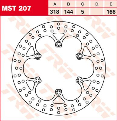 TRW BRAKE ROTOR ROUND FIXED 318 FRONT MST207