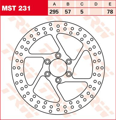 TRW BRAKE ROTOR FIXED 295 ROUND FRONT MST231