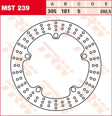 TRW BRAKE ROTOR FIXED 305 ROUND FRONT MST239