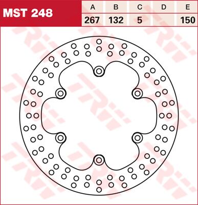 TRW BRAKE ROTOR FIXED 267 ROUND REAR MST248