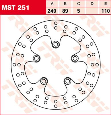 TRW BRAKE ROTOR FIXED 240 ROUND REAR MST251