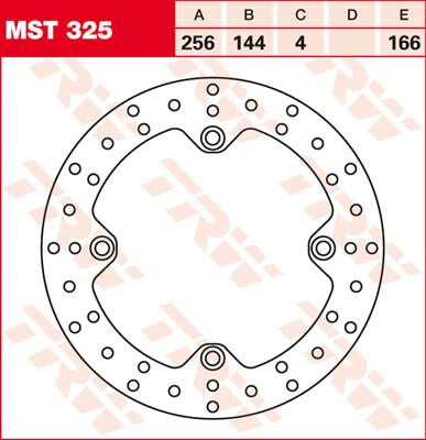 TRW BRAKE ROTOR FIXED 256 ROUND REAR MST325