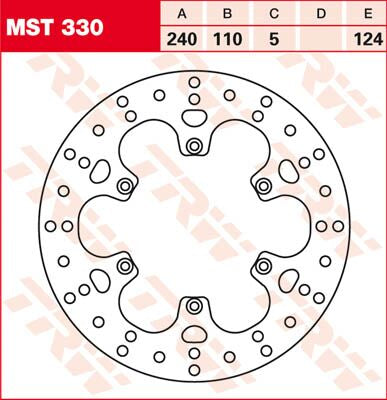 TRW BRAKE ROTOR FIXED 240 ROUND REAR MST330