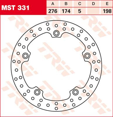 TRW BRAKE ROTOR FIXED 250 ROUND REAR MST331