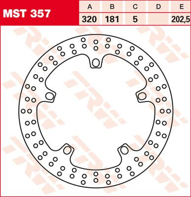 TRW BRAKE ROTOR FIXED 320 ROUND FRONT MST357