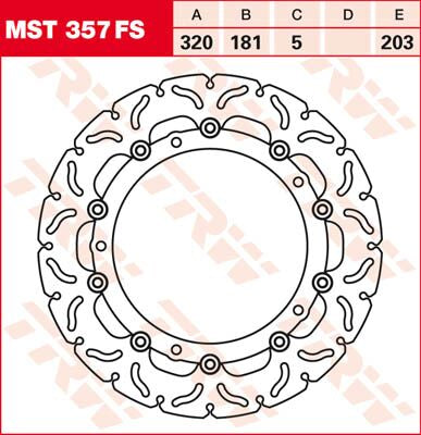 TRW BRAKE ROTOR FLOATING 320 CONTOUR FRONT MST357FS