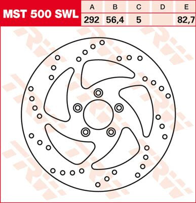 TRW BRAKE ROTOR NON-FLOATING SWING-DESIGN LEFT MST500SWL