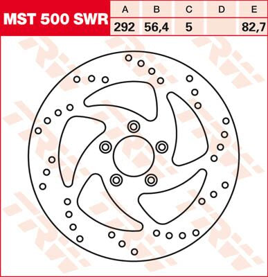 TRW BRAKE ROTOR NON-FLOATING SWING-DESIGN RIGHT MST500SWR