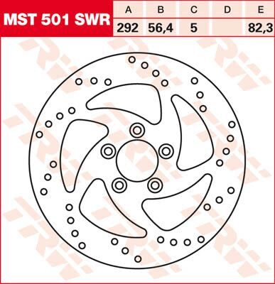 TRW BRAKE ROTOR NON-FLOATING SWING-DESIGN RIGHT MST501SWR