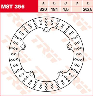TRW BRAKE ROTOR FIXED 320 ROUND FRONT MST356