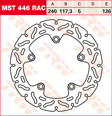 TRW BRAKE ROTOR NON-FLOATING RAC-DESIGN MST446RAC