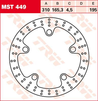 TRW BRAKE ROTOR FIXED 310 ROUND FRONT MST449
