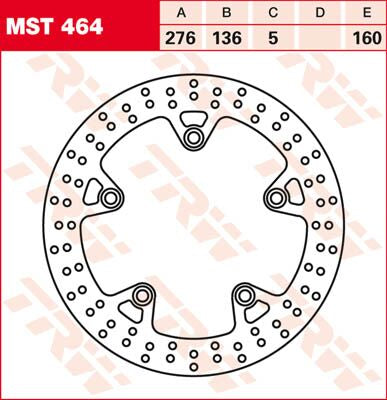 TRW BRAKE ROTOR FIXED 276 ROUND REAR MST464