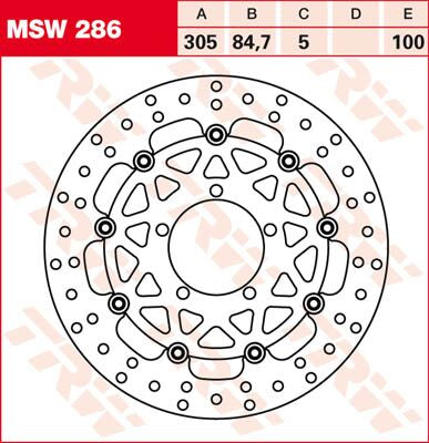 TRW BRAKE ROTOR FIXED 305 ROUND FRONT MSW286