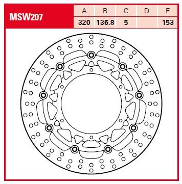 TRW BRAKE ROTOR FLOATING STANDARD-DESIGN MSW207