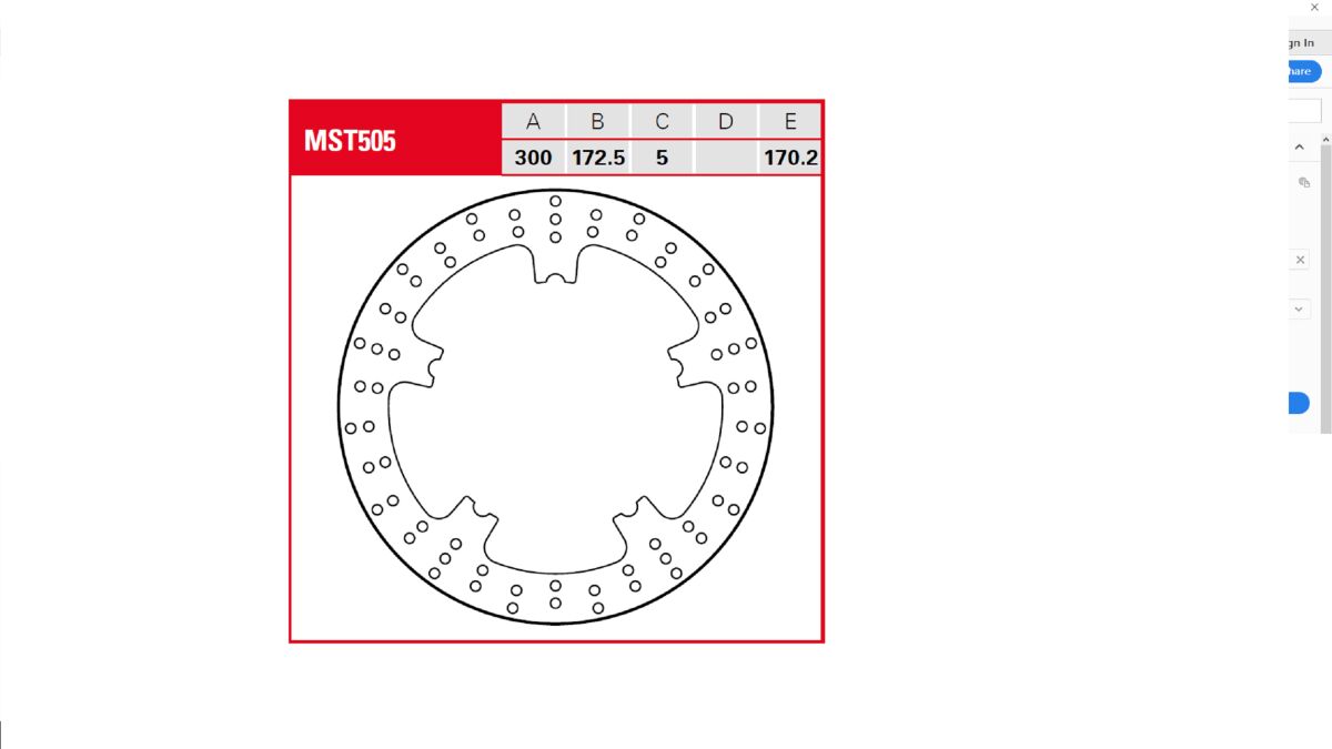 TRW BRAKE ROTOR FIXED ROUND MST505