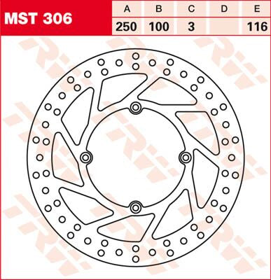 TRW BRAKE ROTOR FIXED ROUND MST306