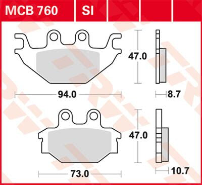 TRW BRAKE PAD ALLROUND ORGANIC MCB760