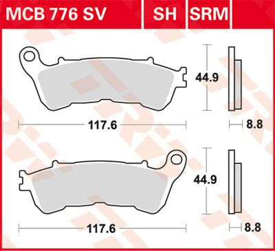 TRW BRAKE PAD ALLROUND ORGANIC MCB776