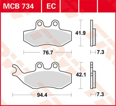 TRW BRAKE PAD ORGANIC SCOOTER -125 MCB734EC