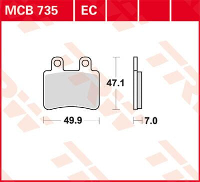 TRW BRAKE PAD ORGANIC SCOOTER -125 MCB735EC