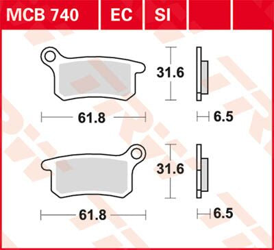 TRW BRAKE PAD EC-ORGANIC OFFROAD MCB740EC