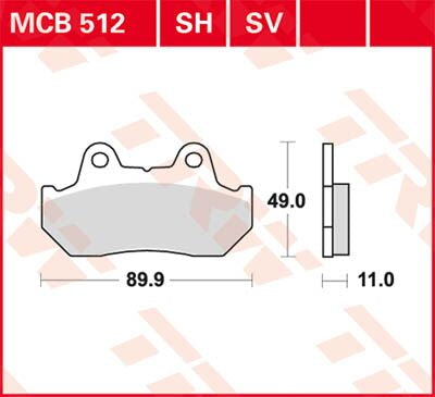 TRW BRAKE PAD SV SINTER PERFORMANCE MCB512SV