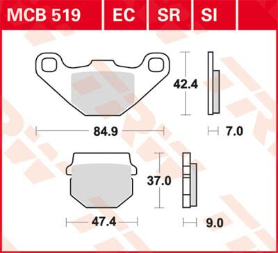 TRW BRAKE PAD SI SINTER OFFROAD MCB519SI