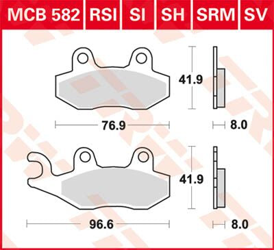 TRW BRAKE PAD SV SINTER PERFORMANCE MCB582SV