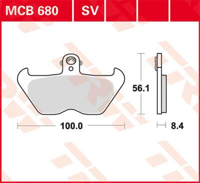 TRW BRAKE PAD SV SINTER PERFORMANCE STREET MCB680SV