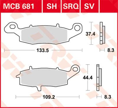 TRW BRAKE PAD SV SINTER PERFORMANCE STREET MCB681SV