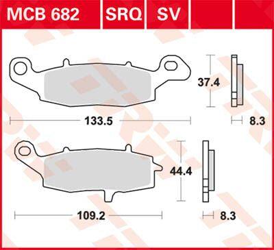 TRW BRAKE PAD SV SINTER PERFORMANCE STREET MCB682SV
