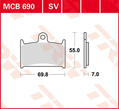 TRW BRAKE PAD SV SINTER PERFORMANCE STREET MCB690SV