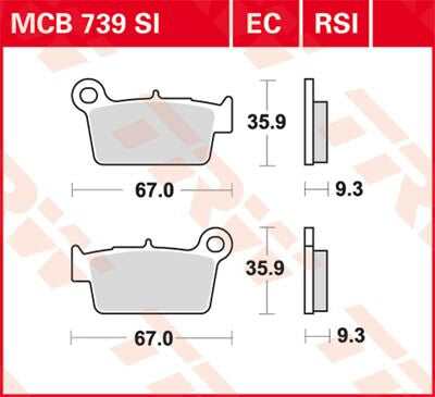 TRW BRAKE PAD SI SINTER OFFROAD MCB739SI