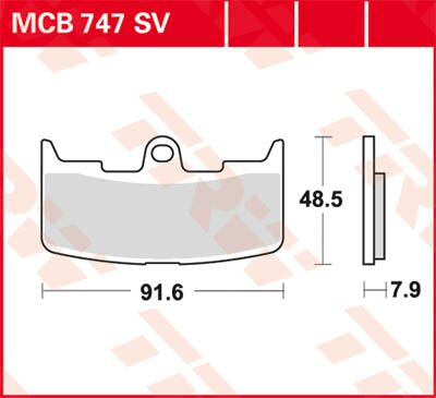 TRW BRAKE PAD SV SINTER PERFORMANCE STREET MCB747SV