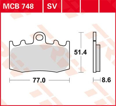 TRW BRAKE PAD SV SINTER PERFORMANCE STREET MCB748SV