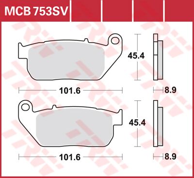 TRW BRAKE PAD SV SINTER PERFORMANCE STREET MCB753SV