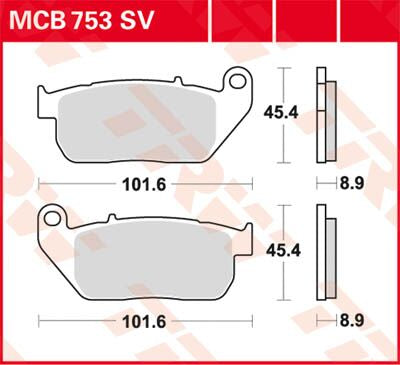 TRW BRAKE PAD SV SINTER PERFORMANCE STREET MCB753SV
