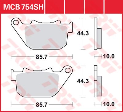 TRW BRAKE PAD SH SINTER PERFORMANCE STREET & ROAD TRACKS MCB754SH