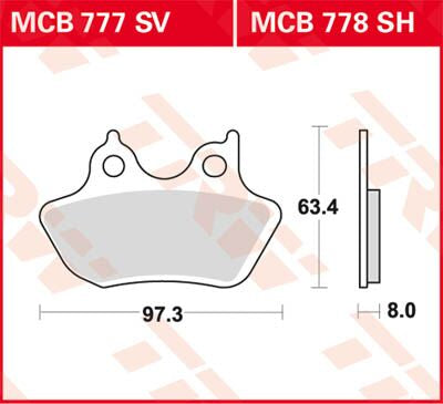 TRW BRAKE PAD SV SINTER PERFORMANCE STREET MCB777SV