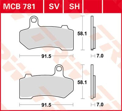 TRW BRAKE PAD SV SINTER PERFORMANCE STREET MCB781SV