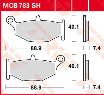 TRW BRAKE PAD SH SINTER PERFORMANCE STREET & ROAD TRACKS MCB783SH