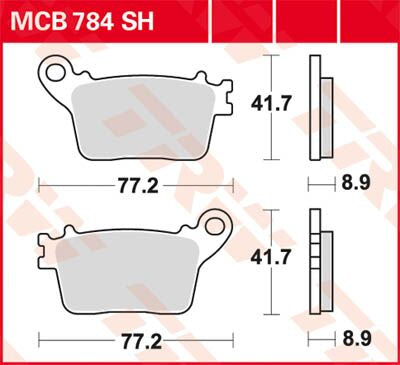 TRW BRAKE PAD SH SINTER PERFORMANCE STREET & ROAD TRACKS MCB784SH