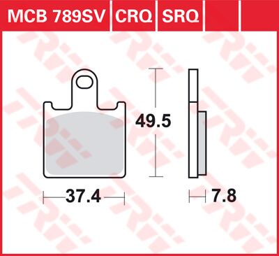 TRW BRAKE PAD SV SINTER PERFORMANCE STREET MCB789SV
